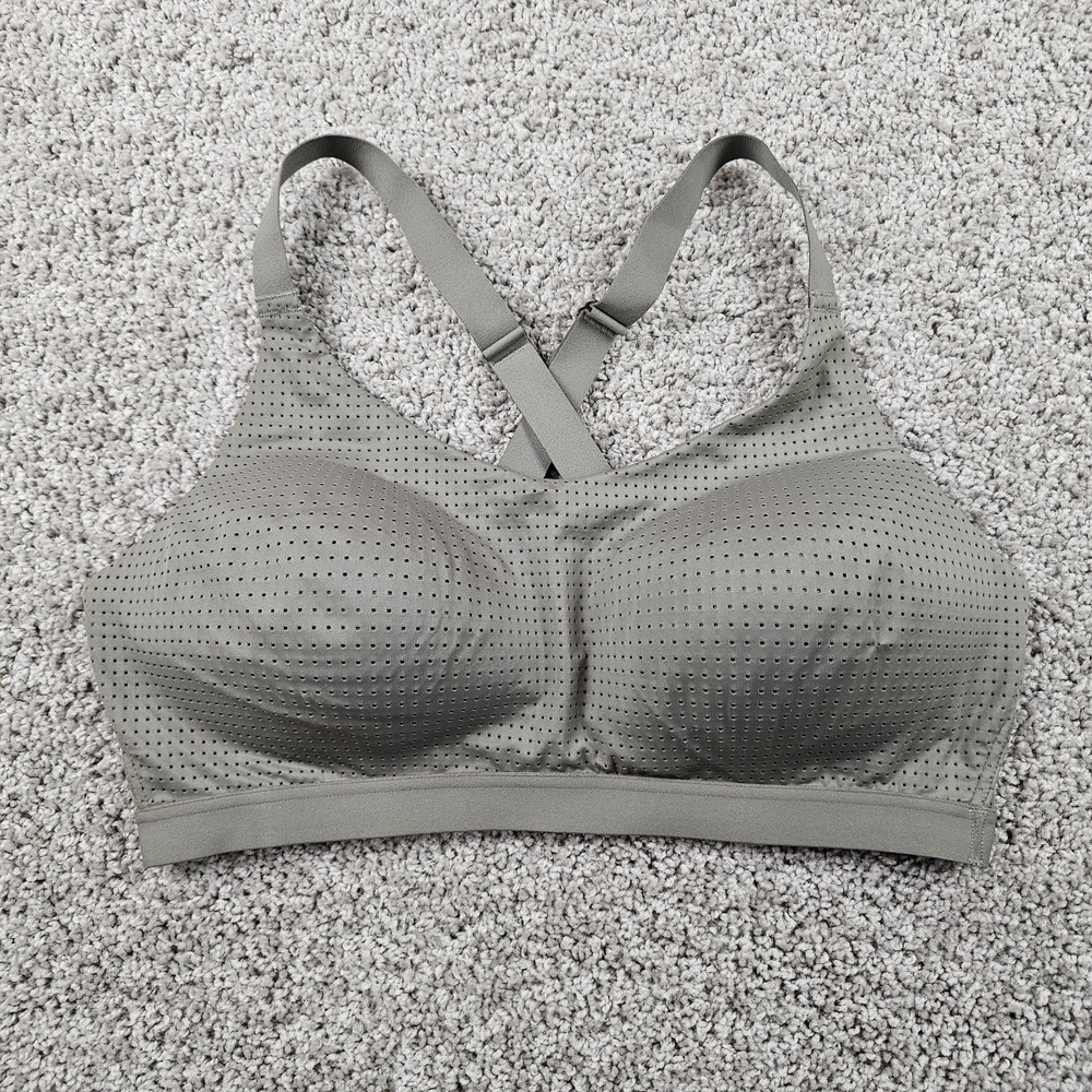 NWT Victoria's Secret VSX Lightweight Mesh Sports Bra 38C Terra Olive Green/Gray
